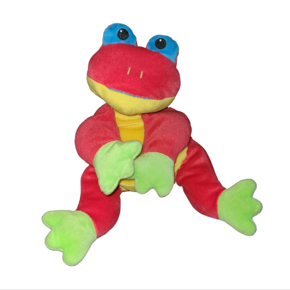 2/$35 Vintage Ty The Pillow Pals Collection Ribbit Frog Red Yellow Green Blue
